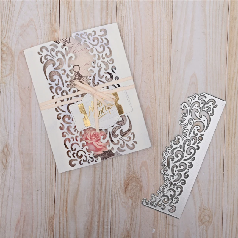Lace Border Metal Cutting Dies Making Scrapbook Greeting Card Edge Hollow Stencil Frame Embossing Template Crafts DIY