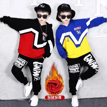 

2019 Winter Kids Warm Clothes Boys 3 4 6 8 9 10 11 12 14 Years Boys Clothing Set Sports Suits Boys Fleece Sweatshirts And Pants