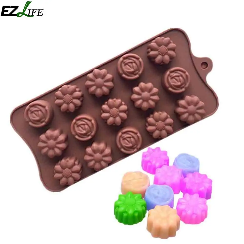 EZLIFE силиконовая форма для конфет с 15 полостями шоколадных тортов желе запекания