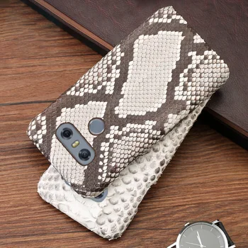 

Genuine Leather Phone Case For LG G8s V50 V10 V20 V30 V30S V40 G3 G4 G5 G6 G7 G8 G8X Q6 Q7 Q8 ThinQ Natural Python Snake Skin