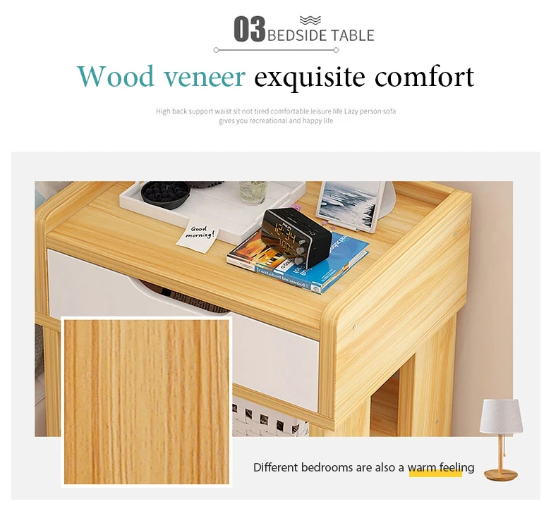 Нордическая деревянная тумбочка шкаф для хранения с ящиком складной органайзер в сборке прикроватная маленькая настольная модная мебель для спальни