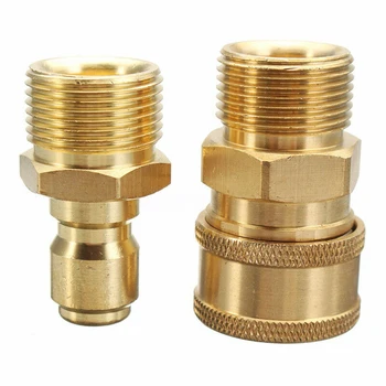 

2pcs 3/ 8inch M22 Pressure Car Washer Quick Release Adapter Connector Coupling