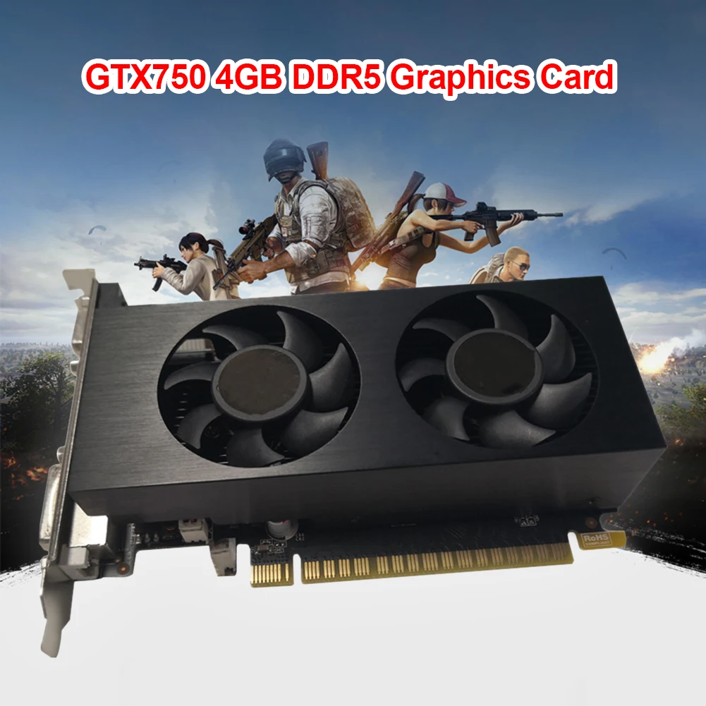 video card in computer GTX750Ti/GTX960/GTX1050Ti Video Card GDDR5 Graphics Card 128bit PCI-Express2.0 w/ Dual Cooling Fan PC Computer Gaming Accessory gpu pc