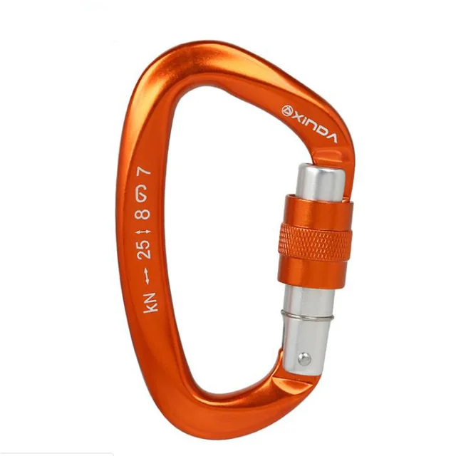 Mountaineering Caving Rock Climbing Carabiner D Shaped Safety Lock ZB