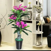 Искусственные цветы 150 см Снежная Орхидея Цимбидиум Дерево Искусственные растения для дома гостиная украшение зеленое растение искусственный Бонсаи