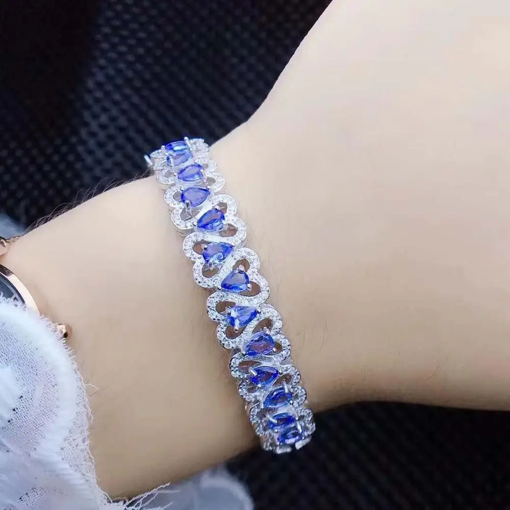 Men's Iris Tanzanite Leather Bracelet