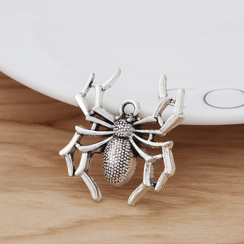 

5 Pieces Tibetan Silver Insect Spider Charms Pendants for DIY Necklace Bracelet Jewellery Making Findings Accessories 35x32mm