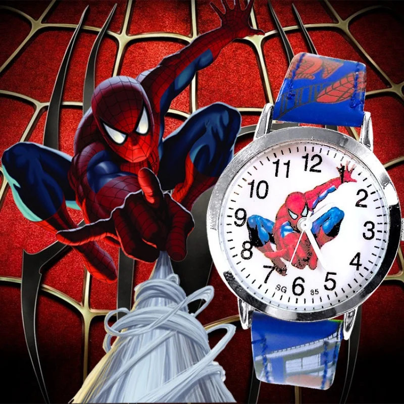 Reloj electrónico con dibujos de Spider man para niños y niñas, pulsera bonita de dibujos animados para escuela primaria