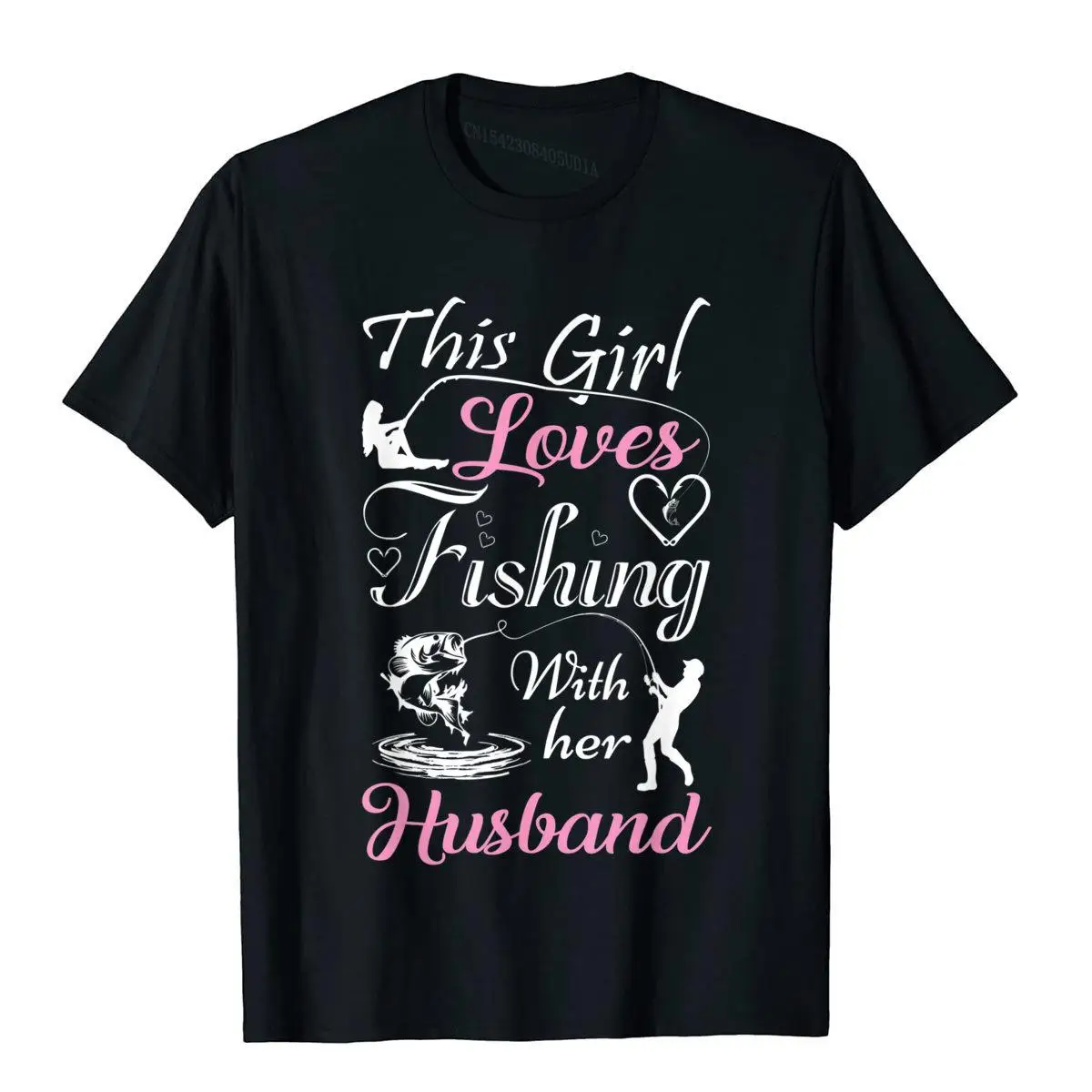 This Girl Loves Fishing With Her Husband Funny T Shirts__B13776black