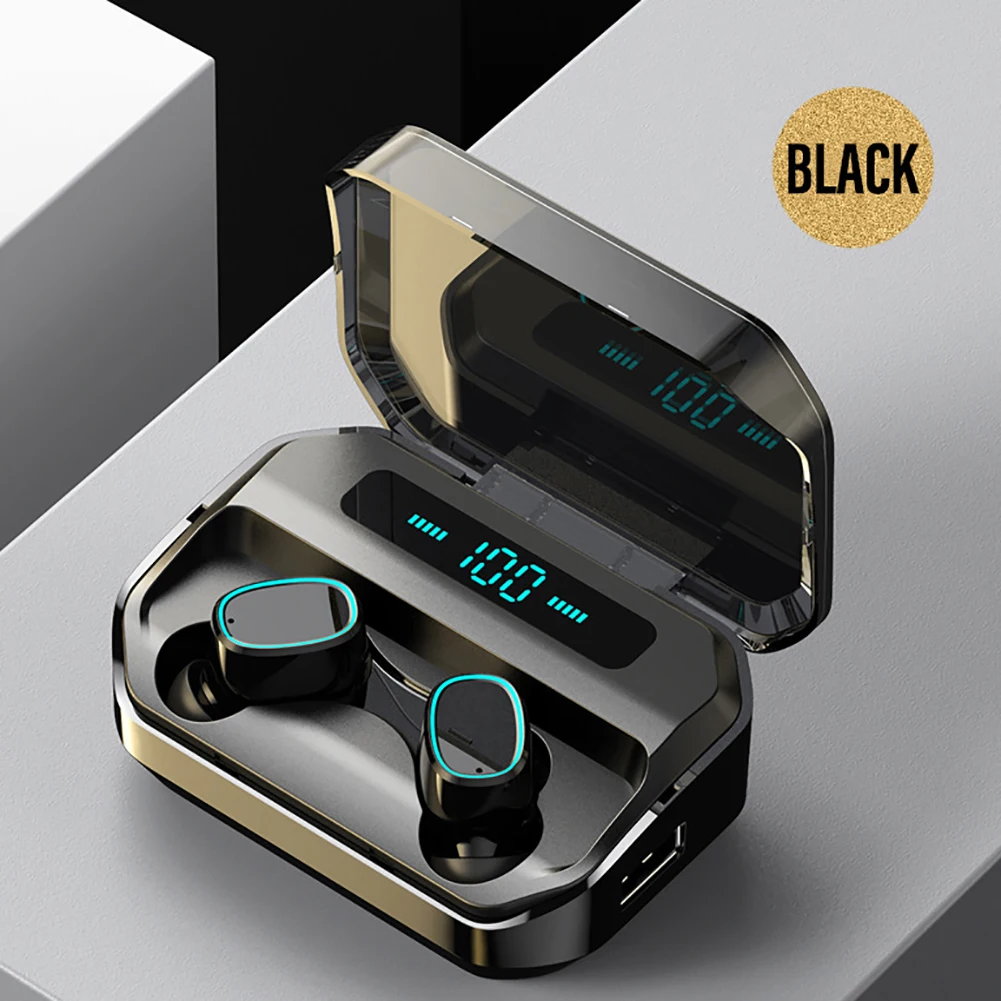 TWS Fingerprint Touch Wireless Headphones Bluetooth V5 0 3D Stereo Dual Mic Noise cancelling earphones