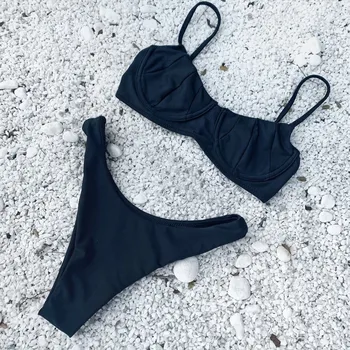 

Sexy Pure Color Ladies Push-Up Bra Set Female Padded Bra BH Set Beachwear Casual Womens Girls Bathing Suits Conjunto sujetador