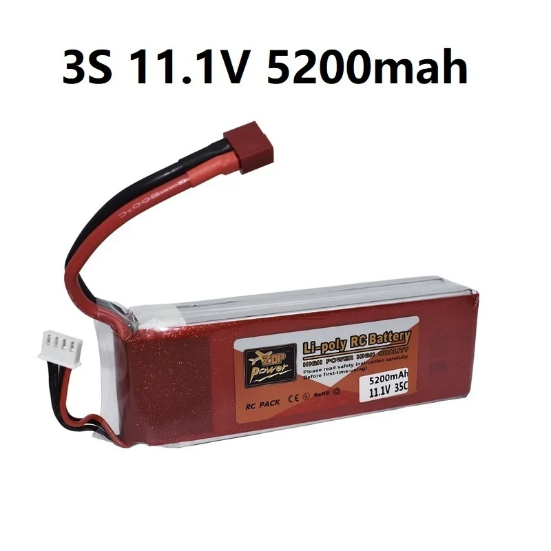 ZOP 11,1 V 5200mAh 45C аккумуляторная батарея 3S LiPo батарея 11,1 V литий-полимерная батарея для RC вертолетов, автомобилей, лодок, радиоуправляемых дронов батарея