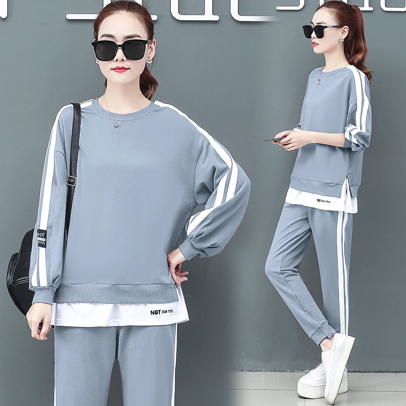 

3xl Women Casual Tracksuit Sportswear Sets Women Patchwork Hoodies Sweatshirt and Sweatpant 2 Pcs Set Spring Autumn Matchin Set