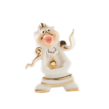 

2019 Newest Cartoon Beauty and the Beast Mrs. Potts Alarm Clock Cogsworth Ceramic Ornaments Birthday Gift
