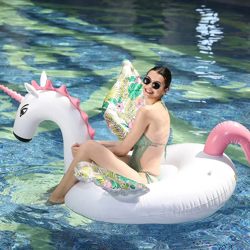 

New Style Unicorn Floating Row 2 M Candy Pegasus Unicorn Riding Water Floating Island Floating Water Bed