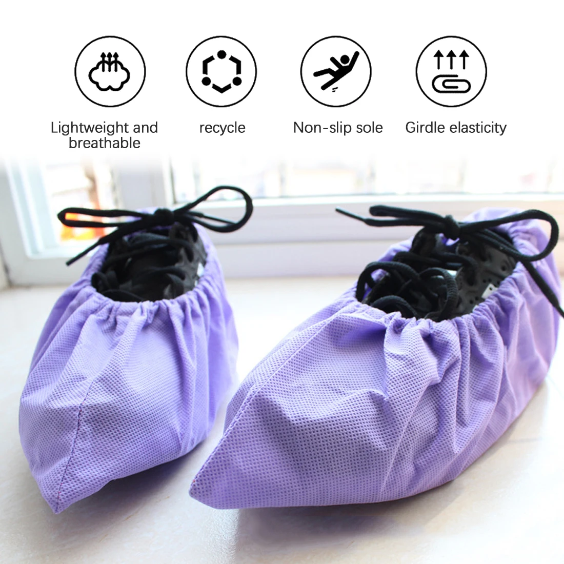 purple shoe covers