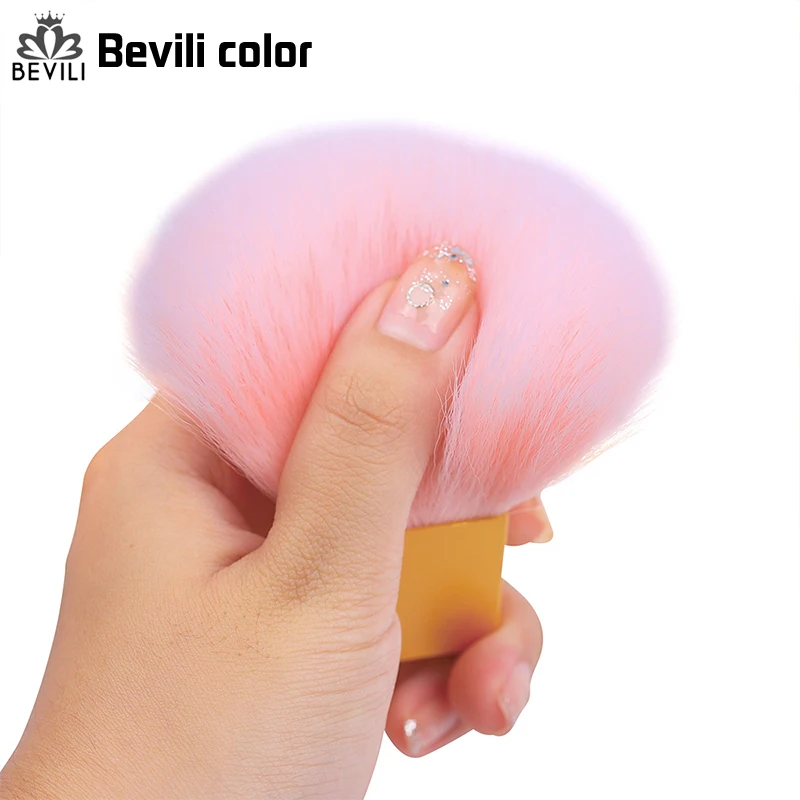 

Nail Brush Cleaning Dust Brush Tool Square Gold Metal Handle Nail Art Care Manicure Pedicure Soft Angle AAA Quality