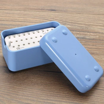 

40Holes Burs Dental Holder Endo Box With A Ruler Dental Files Holder Blocks Stand Autoclavable Sterilization Tools Case Oral