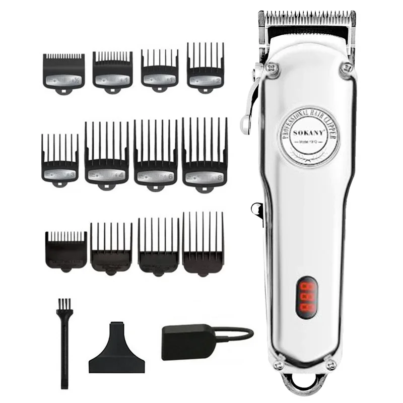 12pcs comb Профессиональная полностью Металлическая машинка для стрижки волос, Парикмахерская Мужская машинка для стрижки волос, электрическая машинка для стрижки волос, совместимая с wahl magic blade - Цвет: 12pcs comb