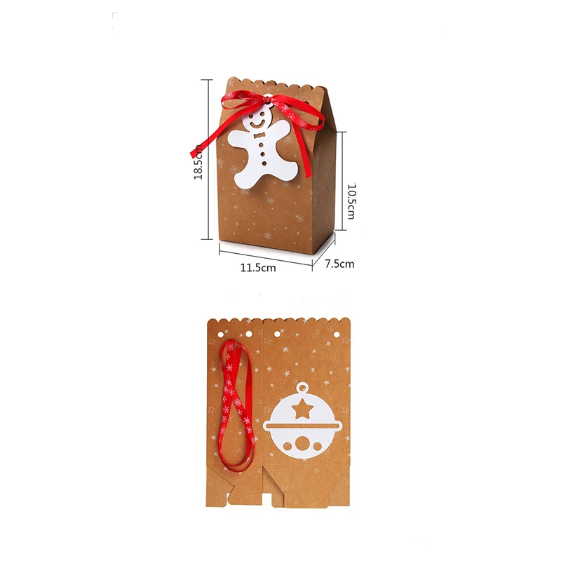 12 шт. мешочки для рождественских подарков Kcaft бумажная коробка для конфет с Gifferent Tag рождественские подарочные пакеты для вечеринки на год Рождественский Декор