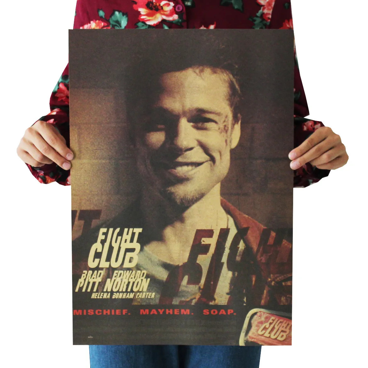 

[A399] Fight Club Nostalgic Retro Kraftpaper Poster Indoor Bar Cafe Decorative Painting