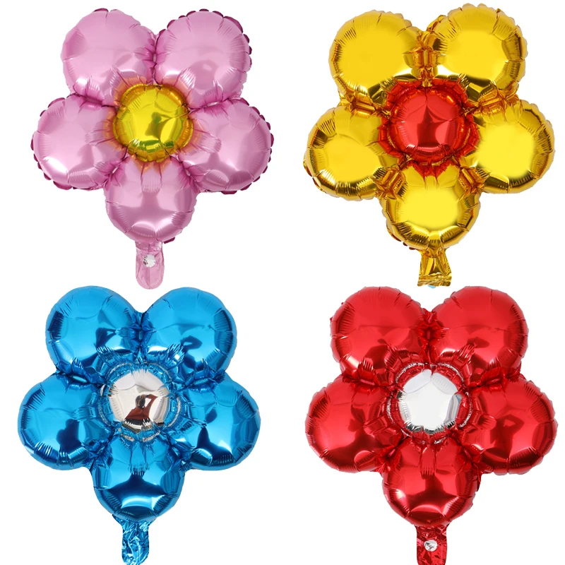 

50 pcs flower balloon golden clover shape aluminum foil balloon birthday party wedding room atmosphere decoration balloon