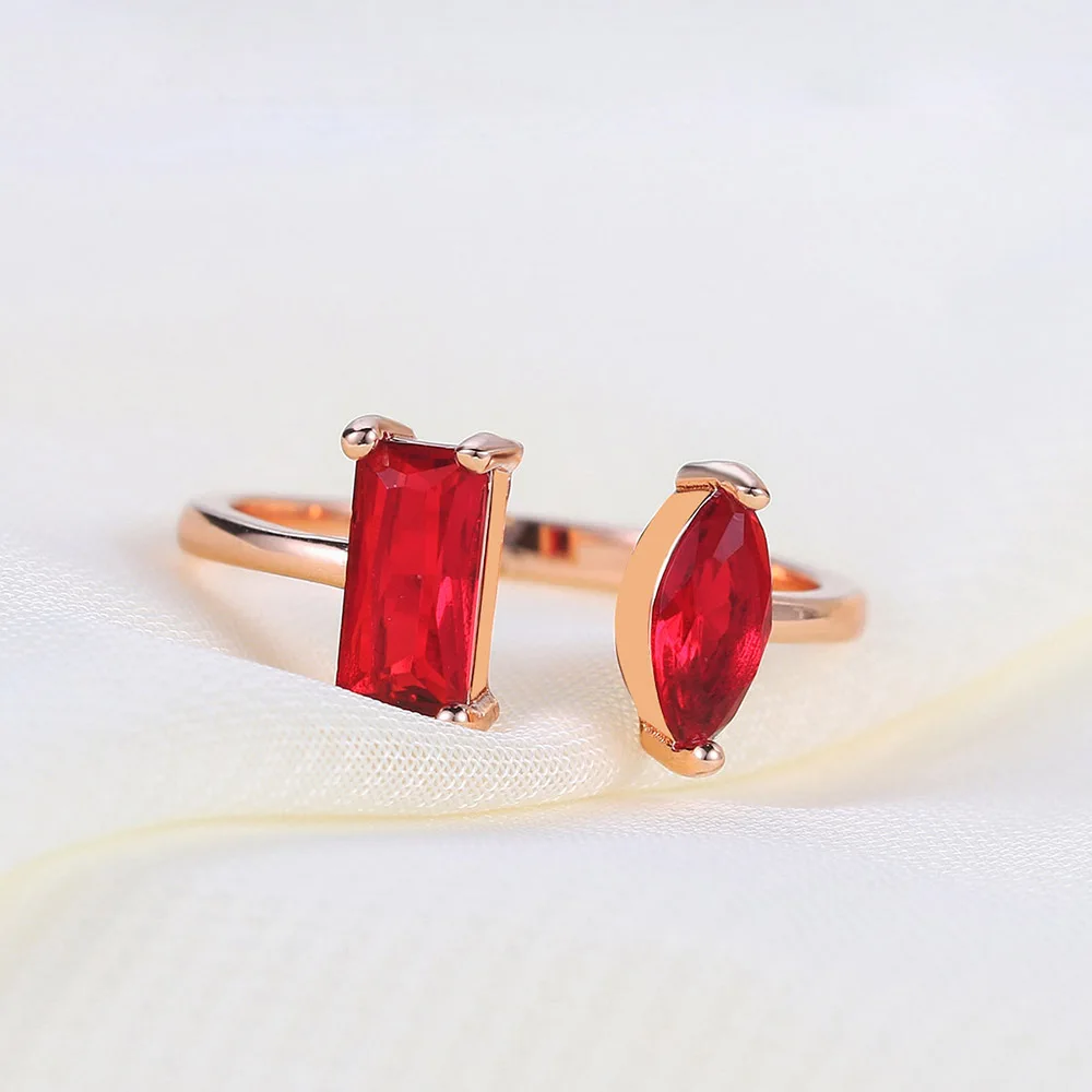 ZHOUYANG anneaux ouverts pour les femmes Simple géométrique Courful Zircon or Rose réglable bague Finge cadeau quotidien bijoux de mode R003