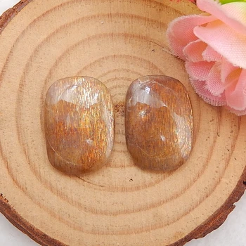 

Natural Sun Stone Gemstone cabochons,Charms Women Earring Beads Jewelry Gift Gem Customized 22x16x4mm，4.8g