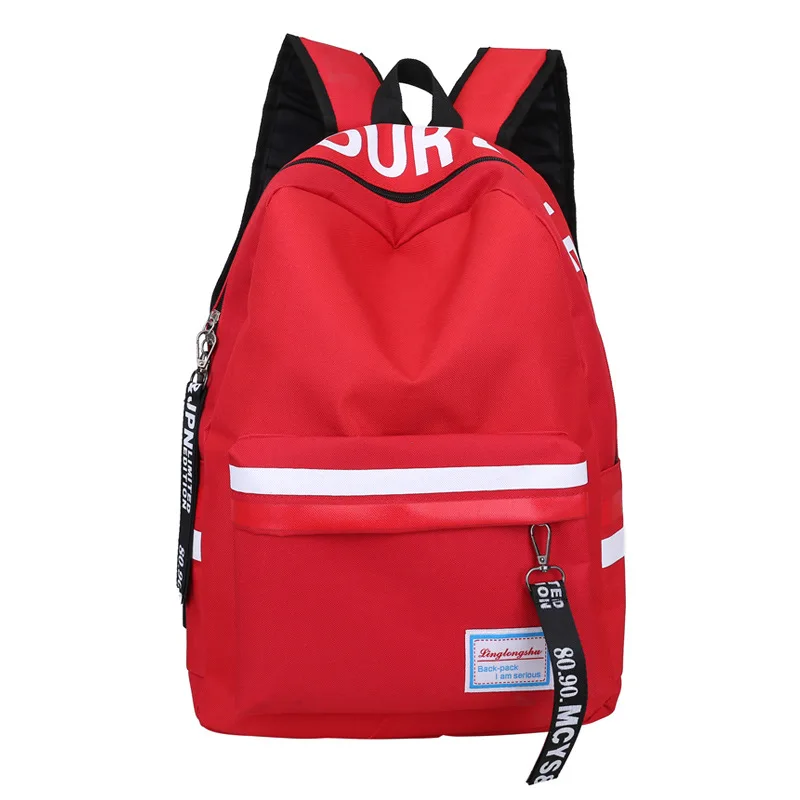 

2019 Spring New Style Casual Unisex Solid Color Lettered Backpack
