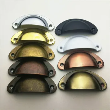 

10pcs/lot Retro Metal Kitchen Drawer Cabinet Door Handle And Furniture Knobs Handware Cupboard Antique Brass Shell Pull Handles