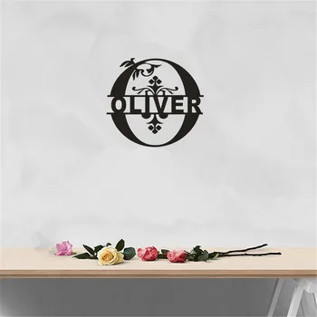 

Custom Wreath Name Hanging Wooden Wedding Engagement Party Wall Decoration Personalized Name Sign Laser Cut Wood Wedding Gifts