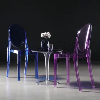 

Acrylic Crystal Chair Transparent Plastic Chair Devil Ghost Chair Nordic Chair Fashion Creative Net Red Makeup Chair