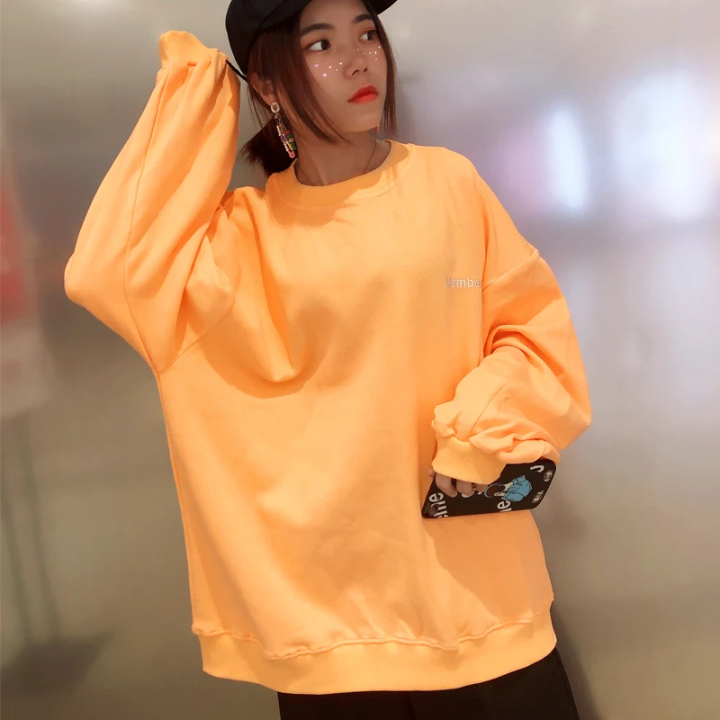 

sweatshirt long sleeve Spring and Autumn cotton letters sweatershirt women loose laps lazy trend students