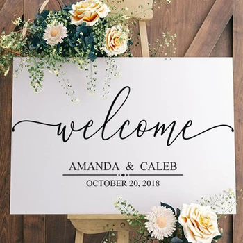 

Wedding Decor Custom Welcome Sign Decal Chalkboard Decals Wedding Welcome Sign Stickers Wedding DIY Decals Wedding Sign Decal