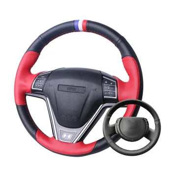 

DIY Hand-stitched Black Leather Car Steering Wheel Cover For Citroen Triumph C4 2005-2010