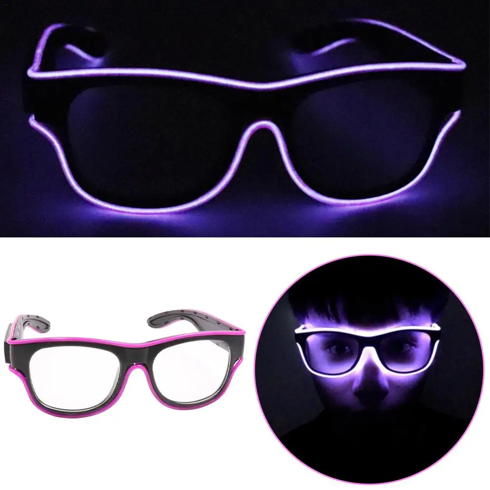 Halloween Atmosphere Wireless Luminous Glasses Rechargeable Usb Nightclub Bar Party Halloween Decoration Luminous Glasses
