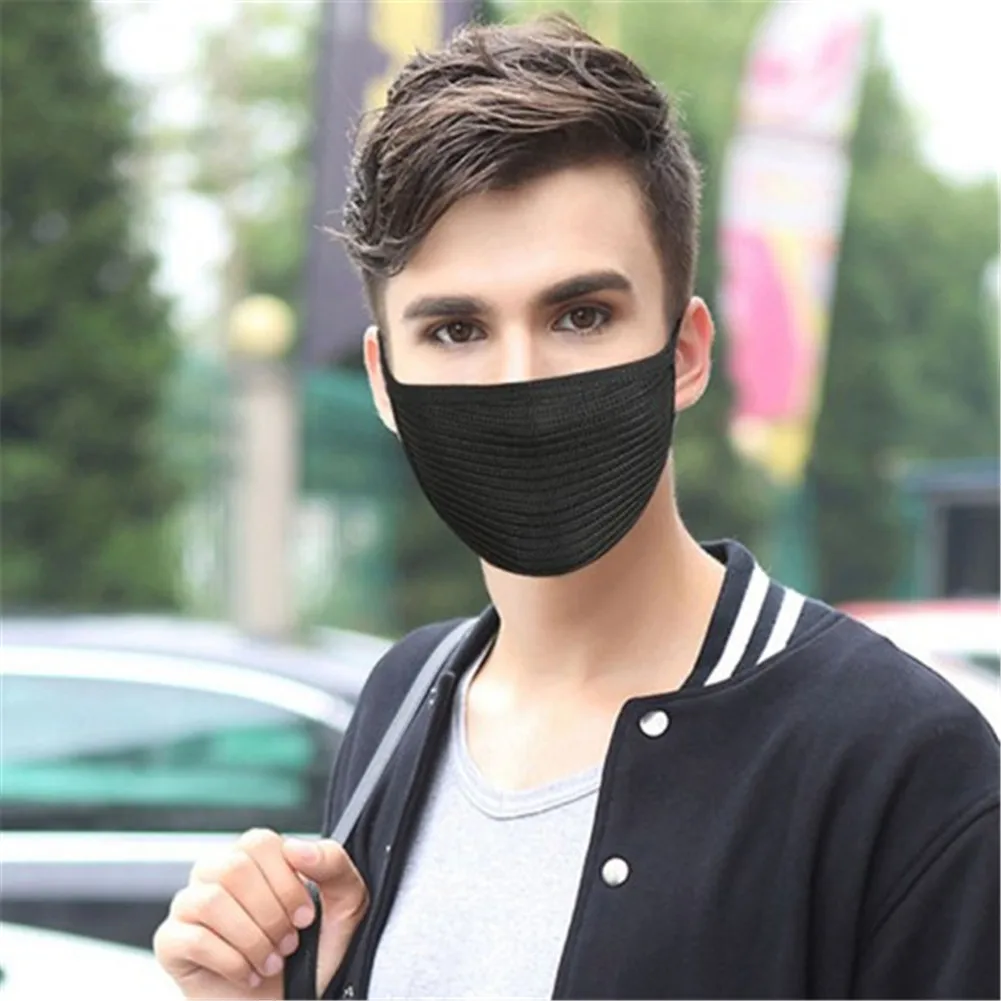 

1PC New Unisex Black Cotton Anti-dust Mask Motorcycle Bicycle Outdoor Sports Cycling Wearing Windproof Warm Face Mouth Half Mask