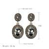 Kinel 2022 New Luxury Gray Crystal Bridal Earrings For Women Gold Plating Beach Party Drop Earrings Vintage Statement Jewelry ► Photo 3/6