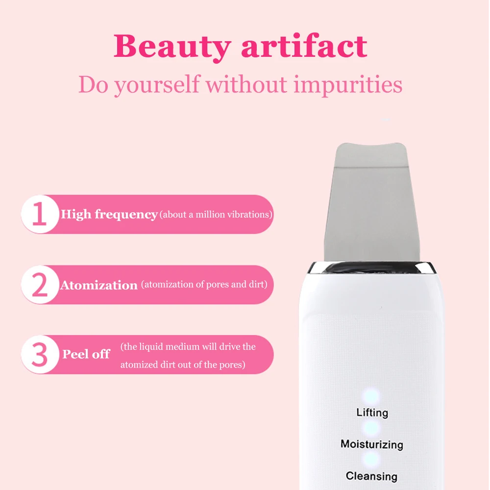 Facial Deep Cleaning Beauty Instrument Ultrasonic Blackhead Acne Pore Cleaner Facial Skin Care Facial Whitening Lifting