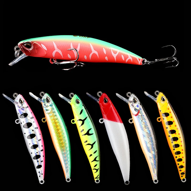 

AI-SHOUYU New Minnow Fishing Lure 75mm/11g Suspending Hard Bait with 2 Sharp Treble Hook Crankbait Wobbler Japan Fishing Tackle