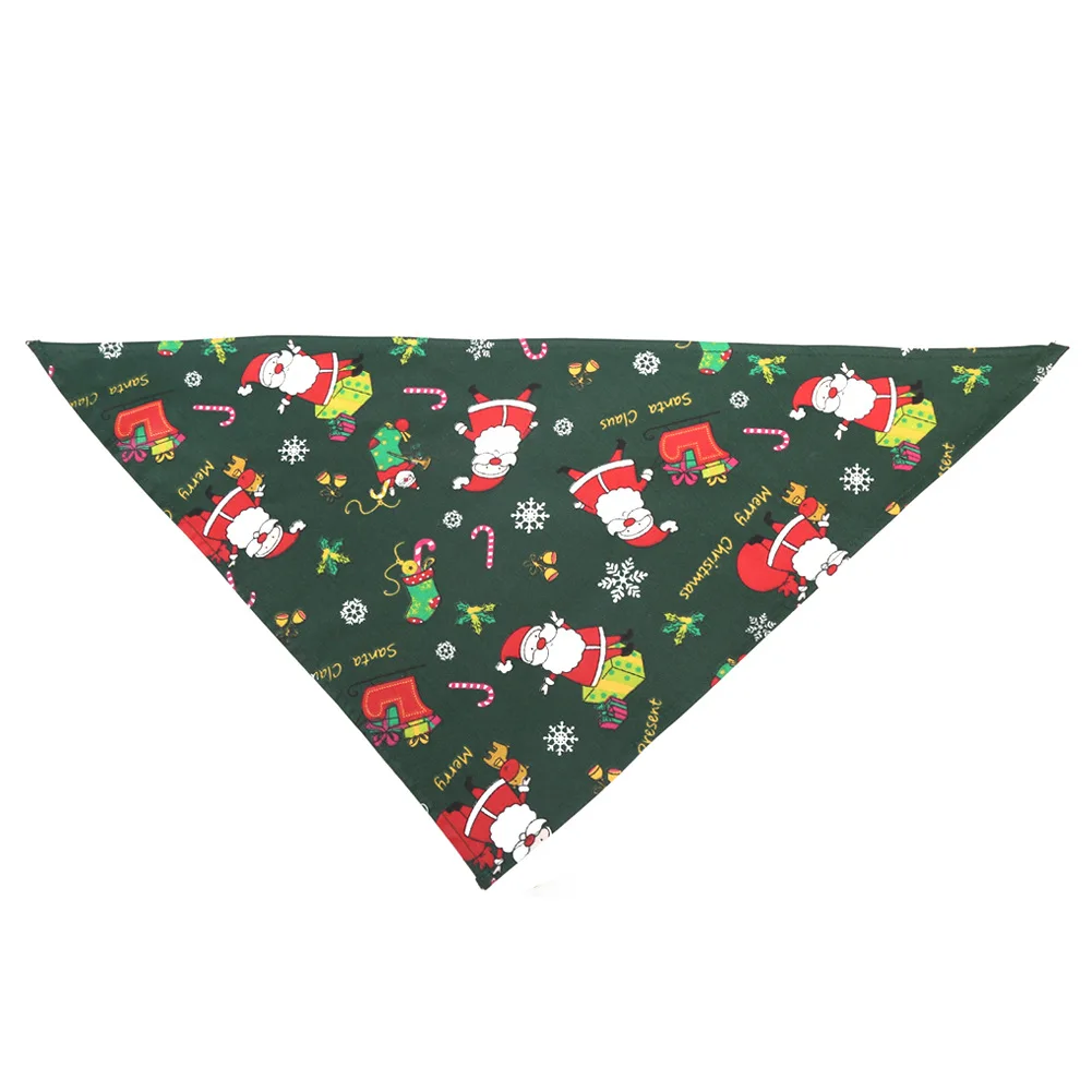 Santa Claus Green Ошейник для собак, регулируемый нагрудник для щенков, шарф, нагрудник, бандана для собак, кошек, шейный платок для питомцев, слюнявчик, полотенце, аксессуары - Цвет: Santa Claus Green