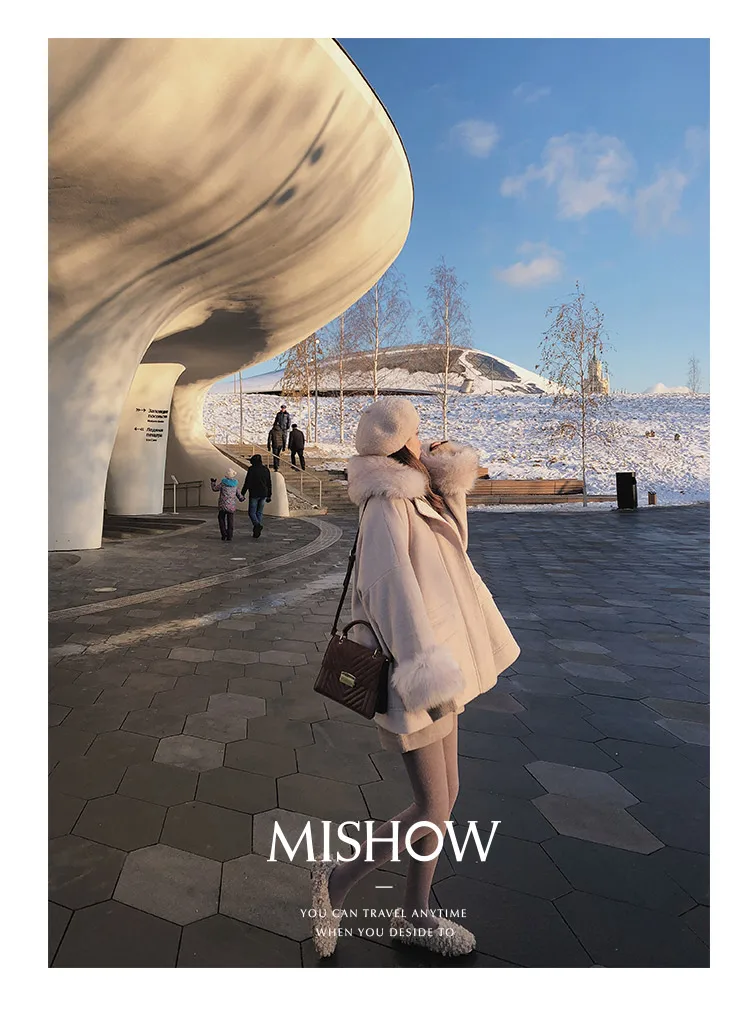 MISHOW, Осень-зима, свободное, Vogue, корейский стиль, Женское пальто, очень толстое, уличная одежда, шерстяной воротник, хорошо сохраняет тепло, куртка MX18D9680