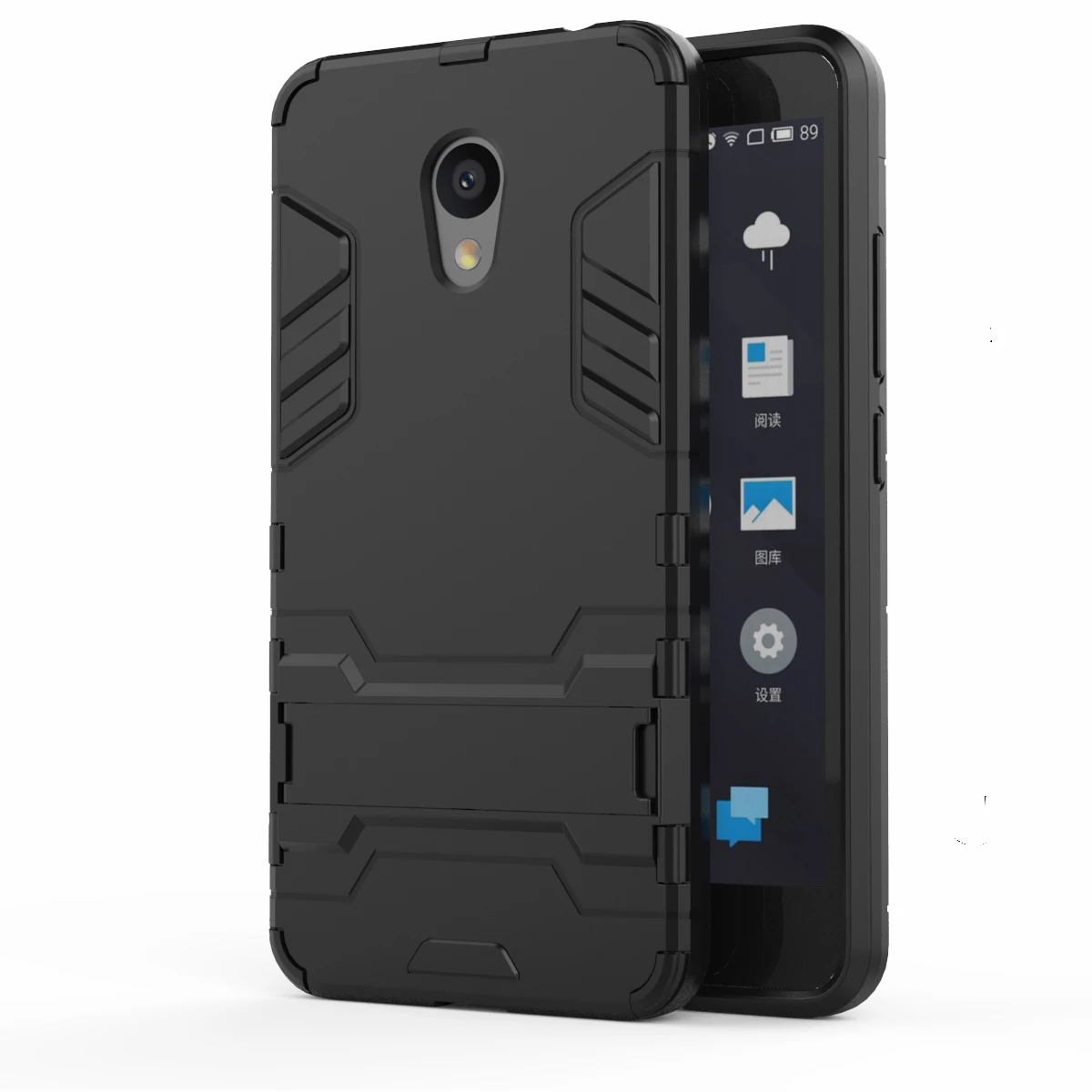 

for MEIZU M5C Case Armor Shockproof Stand Silicone Soft Protect Back Cover for MEIZU M6 Note M5S A5 M5 M6T MX6 15 Plus Case