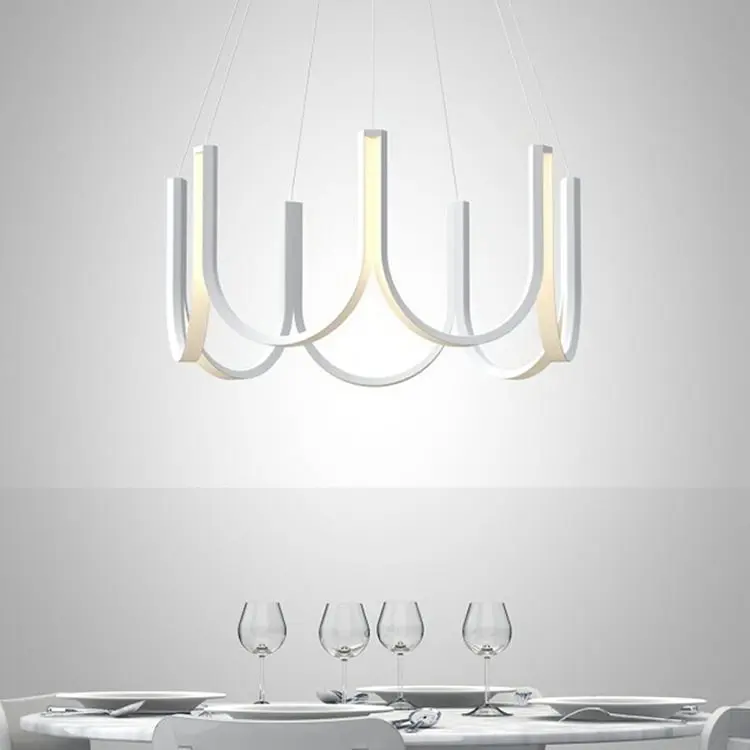 

New LED Chandelier Lighting For Restaurant Modern Minimalist Creative Living Room Clothing Store Hotel U Shaped Lamp Fixture