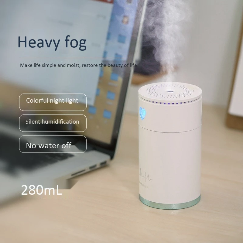 Mini Usb Air Humidifier Heart Humidifier Usb Plug Mute Mini Humidifier Rechargeable Battery Small Humidifier