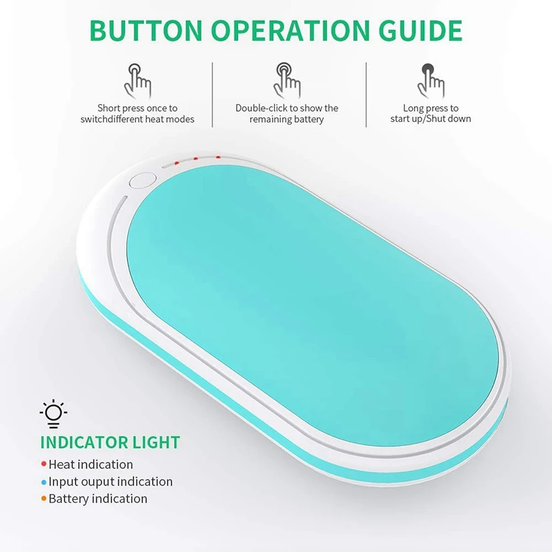Hand Warmer 5200MAh Portable Double-Sided Hand Warmer Rechargeable to Help Arthritis Patients Are The Best Gift in Winter