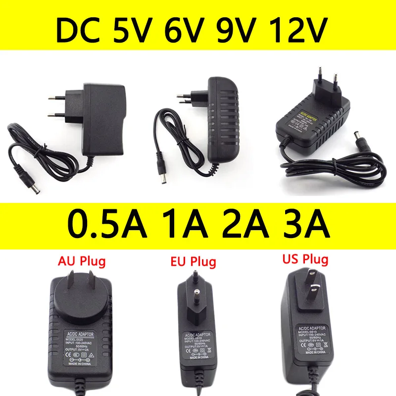 AC to DC Power Adapter 5V 6V 9V 12V Supply Charger Adaptor 0.5A 1A 2A 3A 100-240V Converter US EU Plug for CCTV LED Strip Lamp power adapter