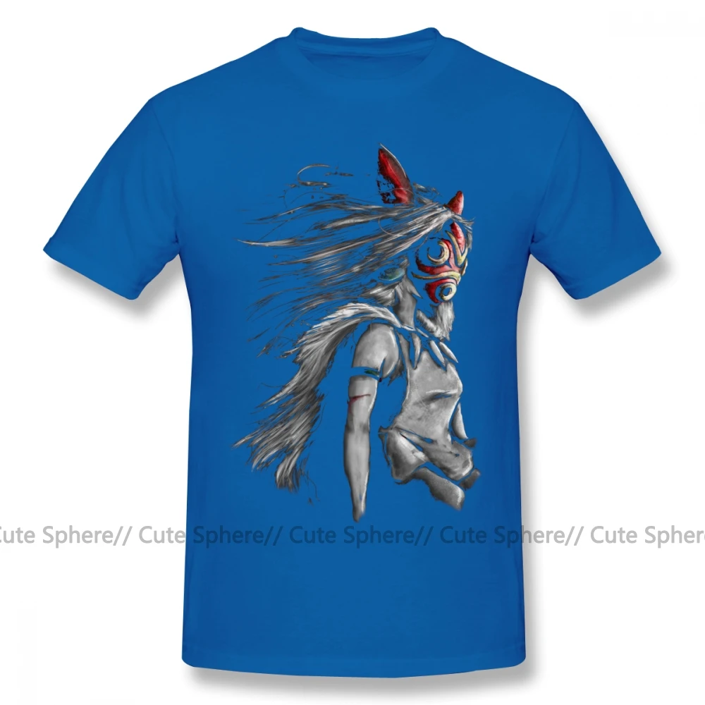 Футболка «Принцесса Мононоке», аниме «волк Мононоке», цифровая футболка с картиной, забавная футболка 6xl, Базовая футболка с короткими рукавами и принтом - Цвет: Blue