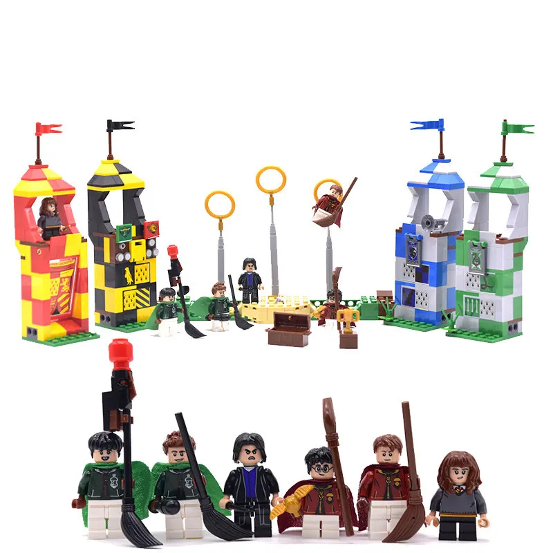 Хагрид хижина Харри замок дом Мини фигурки животных строительные блоки кирпичи рождественские игрушки для детей Подарки совместимы 71043 - Цвет: Quidditch Match