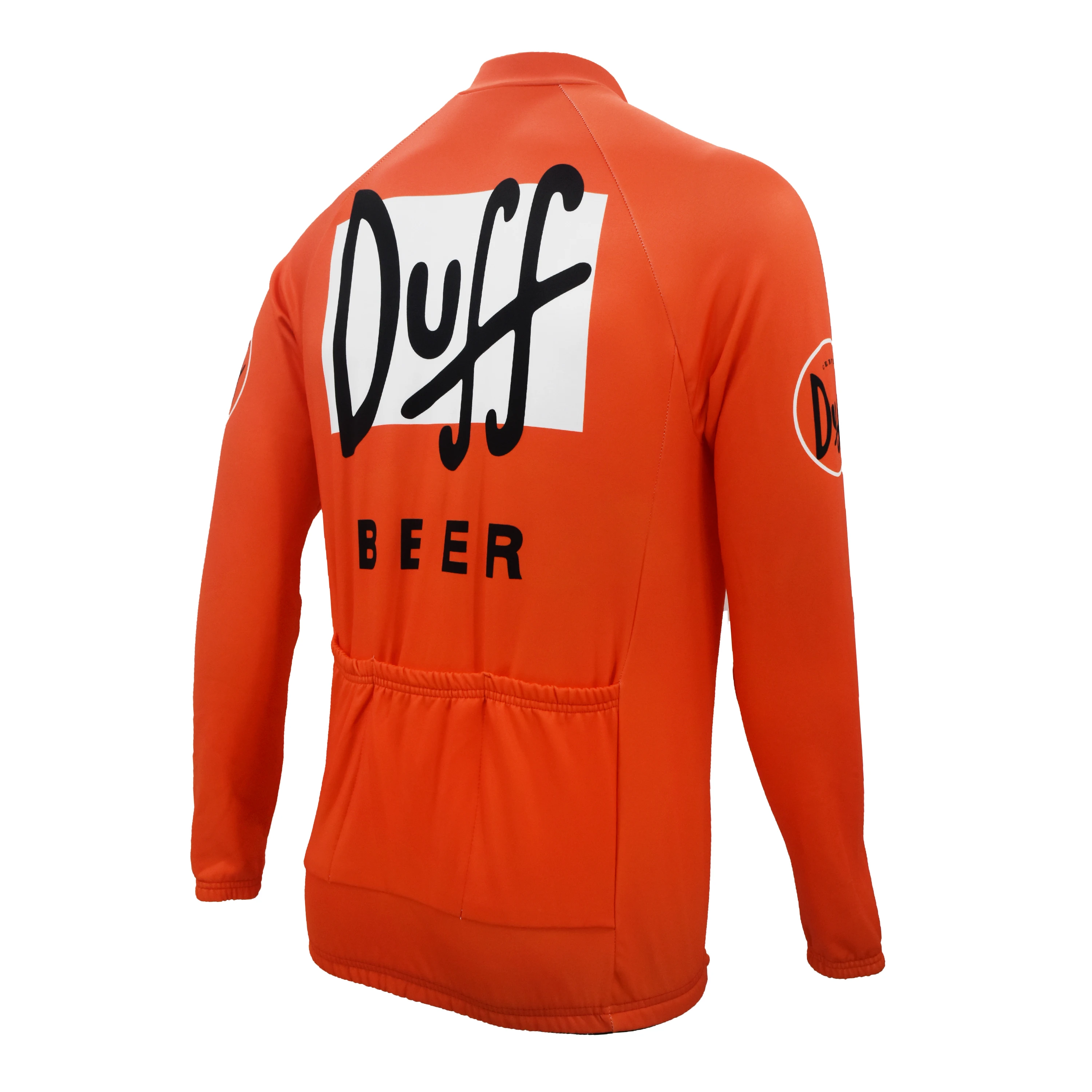 duff beer cycling jersey winter fleece long sleeve orange cycling top road bike clothing bicycle clothes braetan